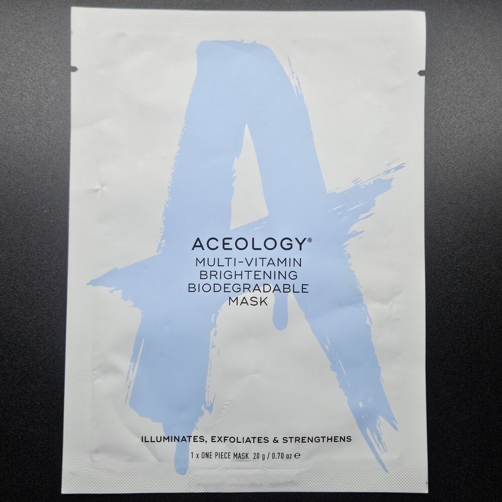 Aceology Multi Vitamin Brightening Biodegradable Sheet Mask 20g Single Use New